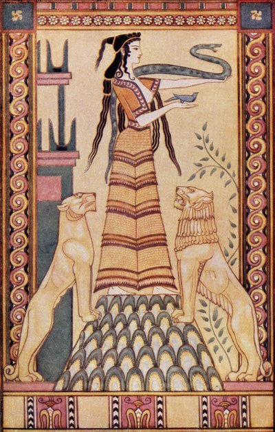 De Slangengodin van Kreta, illustratie uit 